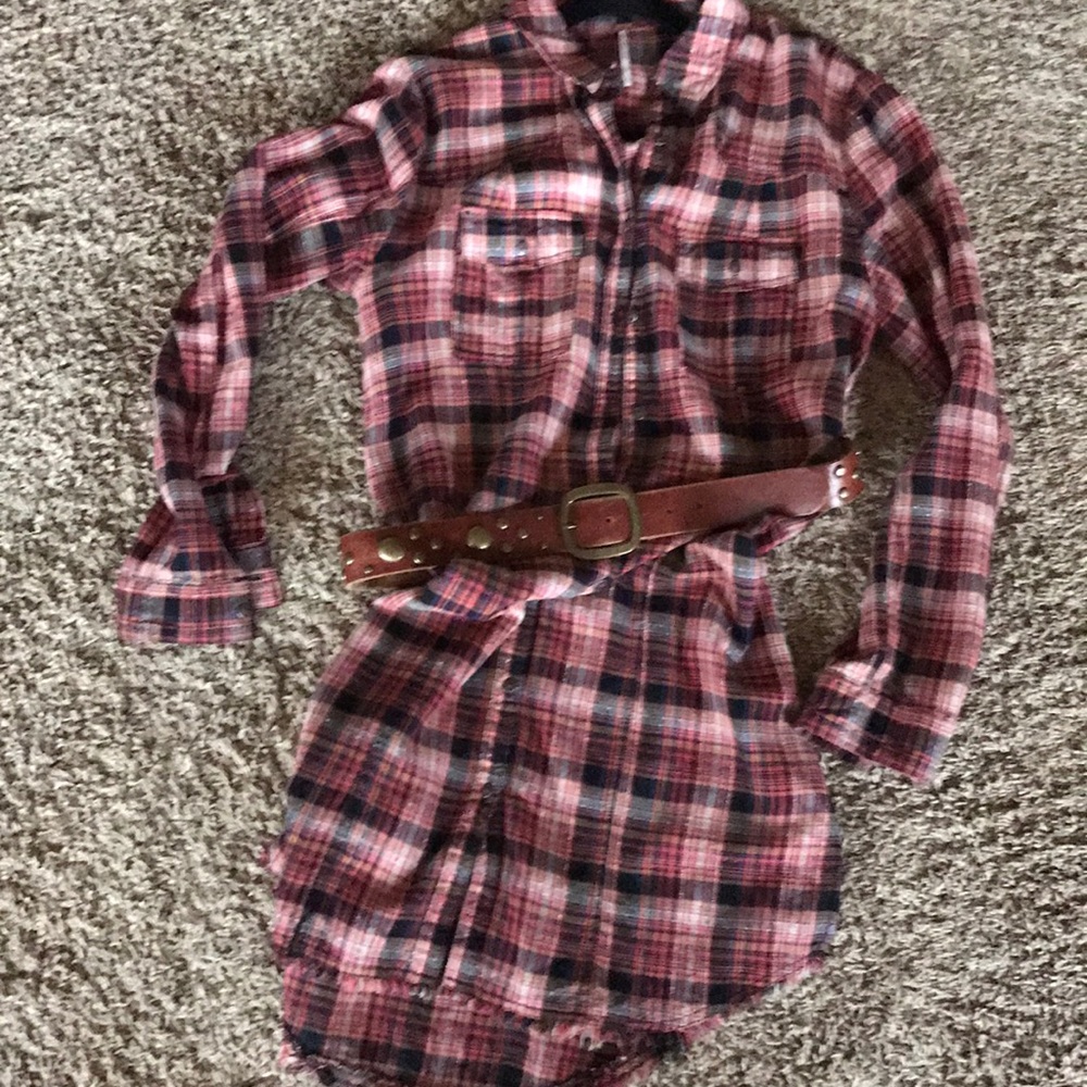 Plaid Free People dress size S